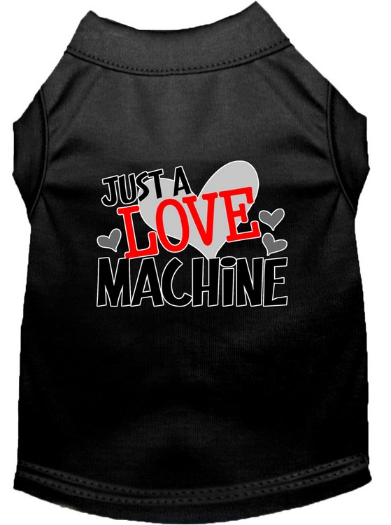 Love Machine Screen Print Dog Shirt Black XXL